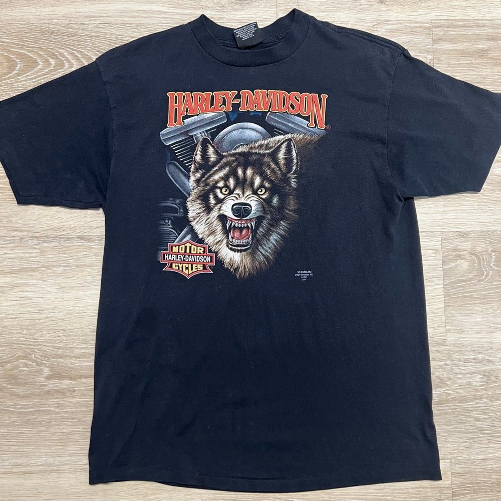 Vintage Harley Davidson Wolf 3D emblem 1991 Hero